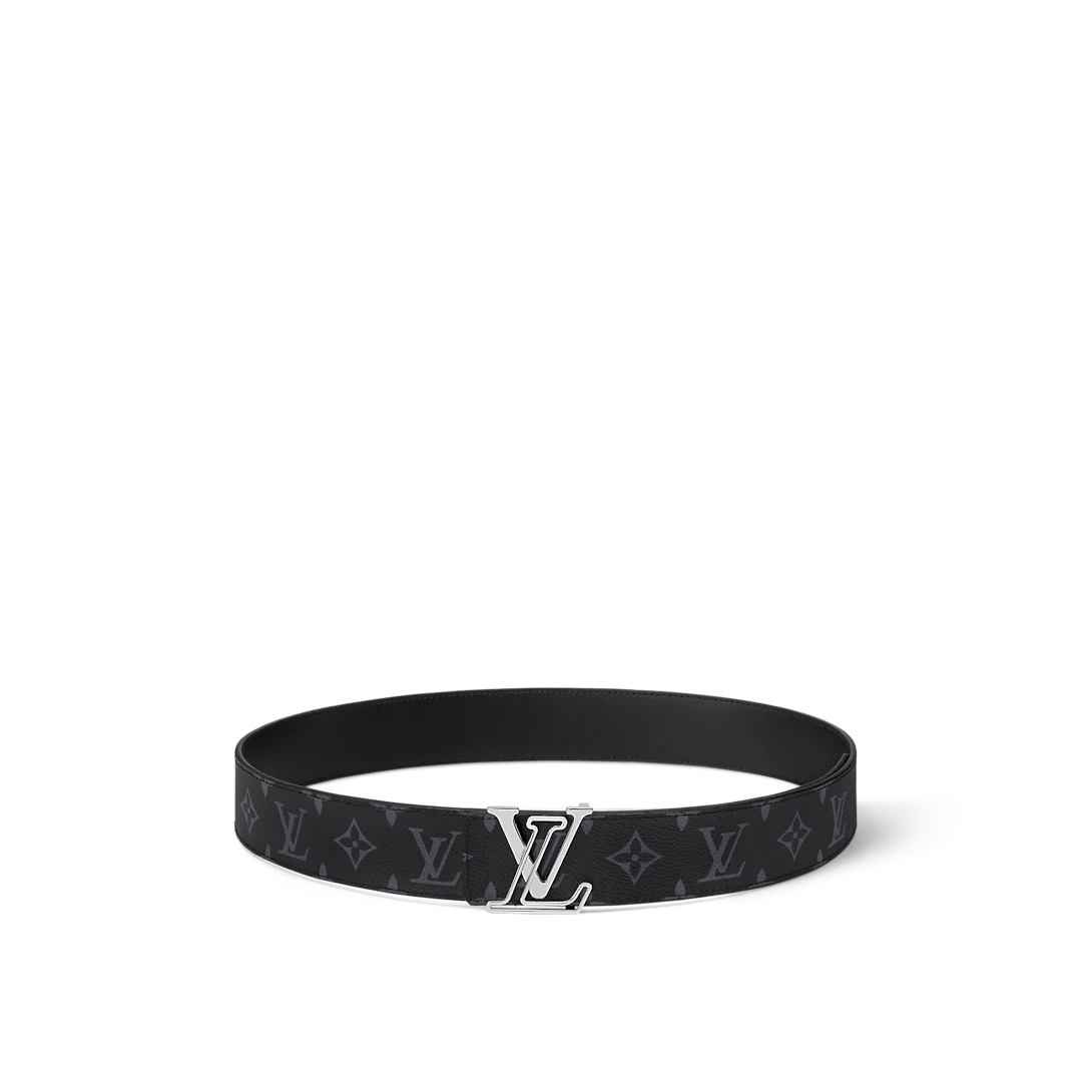 Louis Vuitton Lv Line Novo cinto masculino com fivela de pino de lona preta 40 mm M8504T