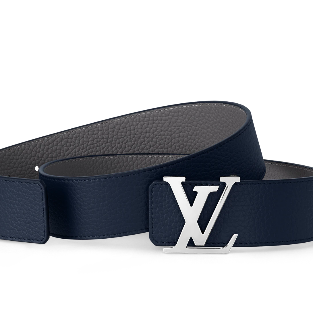 Louis Vuitton Lv Initiales Taurillon Classic 40 Mm Blue Leather Pin Buckle Dress Belt M0532U