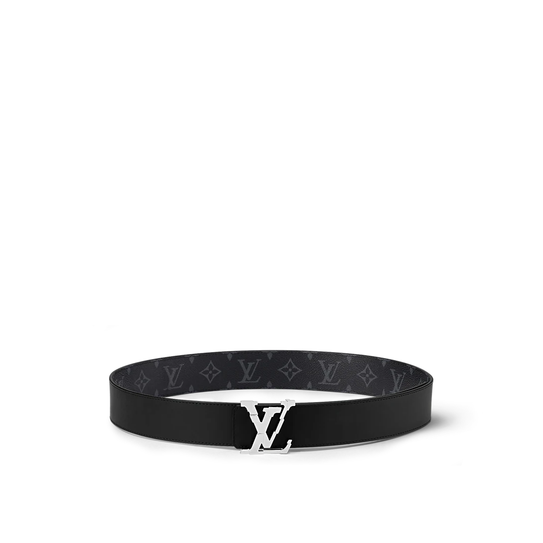 Louis Vuitton Lv Pixel Reversibile Classica 40 Mm Tela Nera Fibbia Ad Ardiglione Cintura da Uomo M8346T