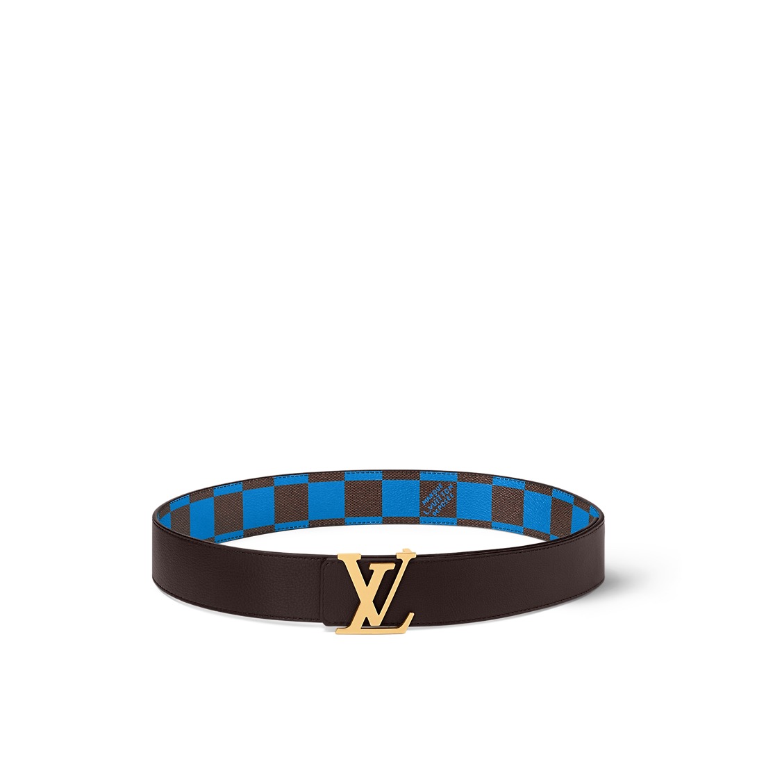 Louis Vuitton Lv Initiales reversibile nuova cintura da uomo con fibbia ad ardiglione in tela blu da 40 mm M8474U