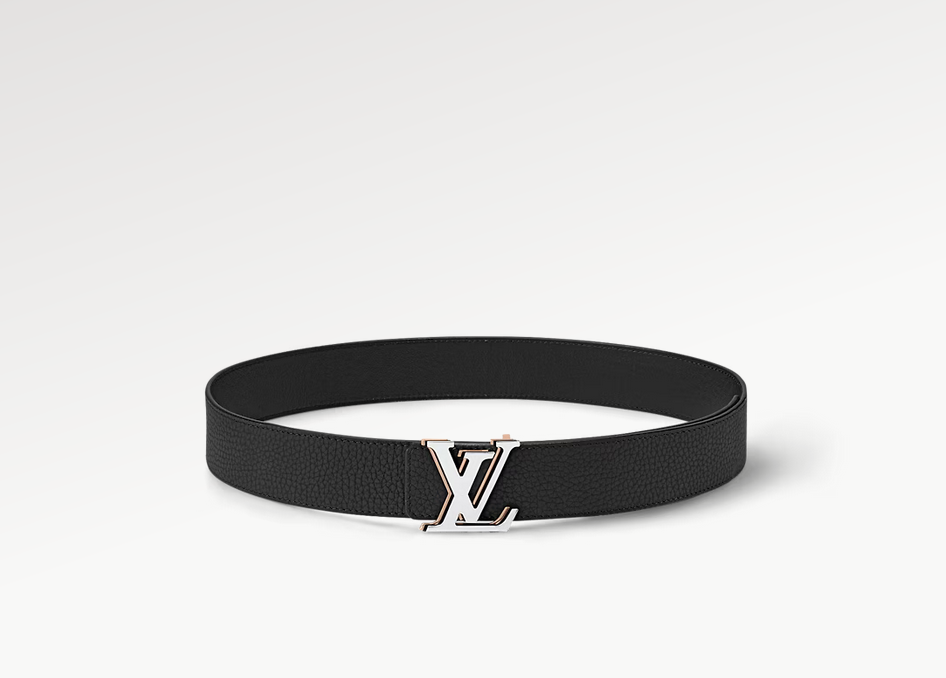 Louis Vuitton Lv Optic Reversibile Classica 40 Mm Pelle di Vitello Nera Fibbia Ad Ardiglione Cintura da Uomo M0715T