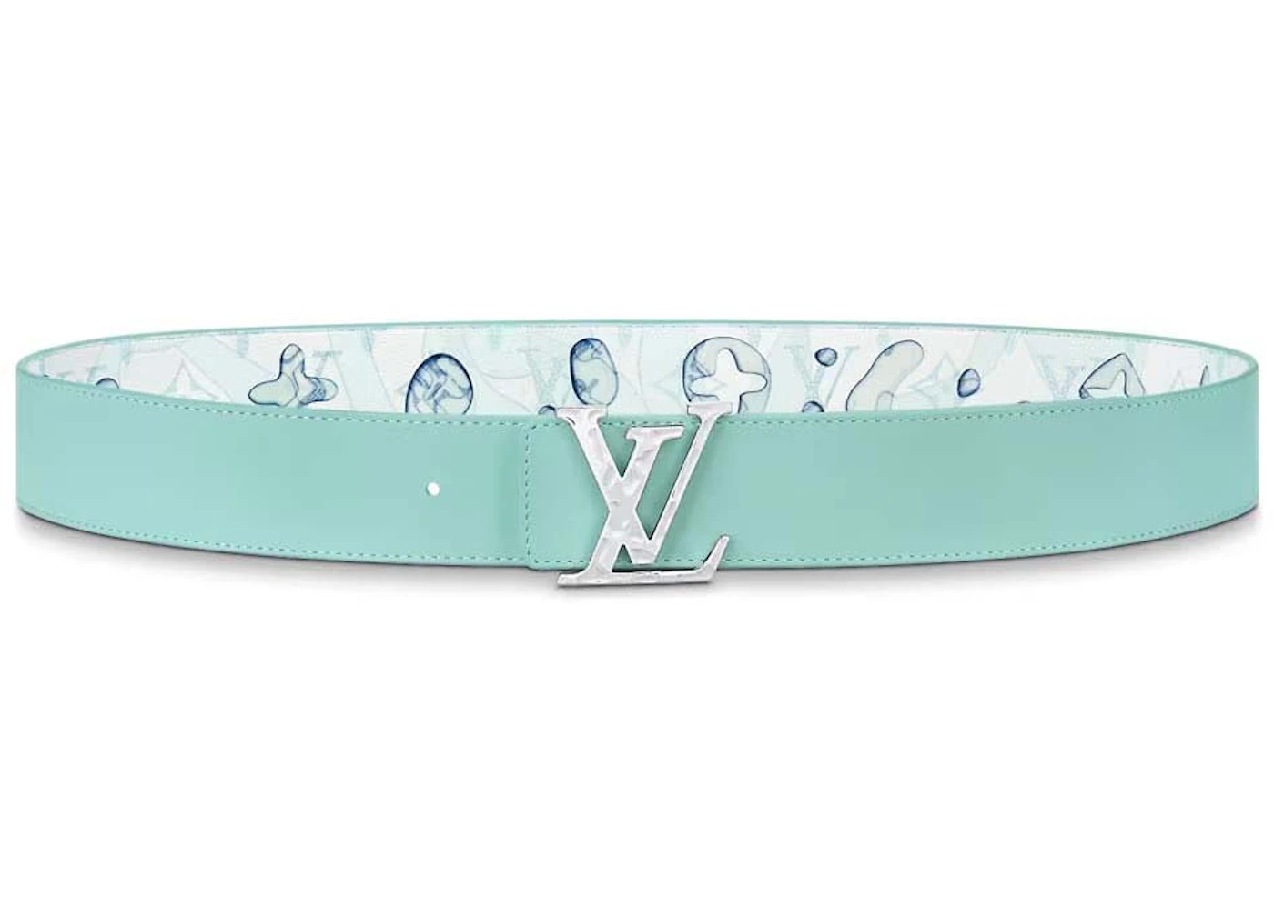 Louis Vuitton Lv Aqua Reversible Classic 40 Mm Blue Canvas Pin Buckle Men Casual Belt M0726T