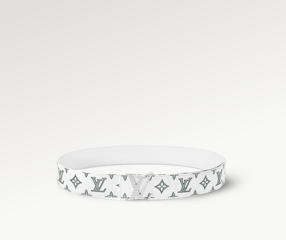 Louis Vuitton Lv Shadow Reversible Classic 40 Mm White Leather Pin Buckle Men Casual Belt M0718T