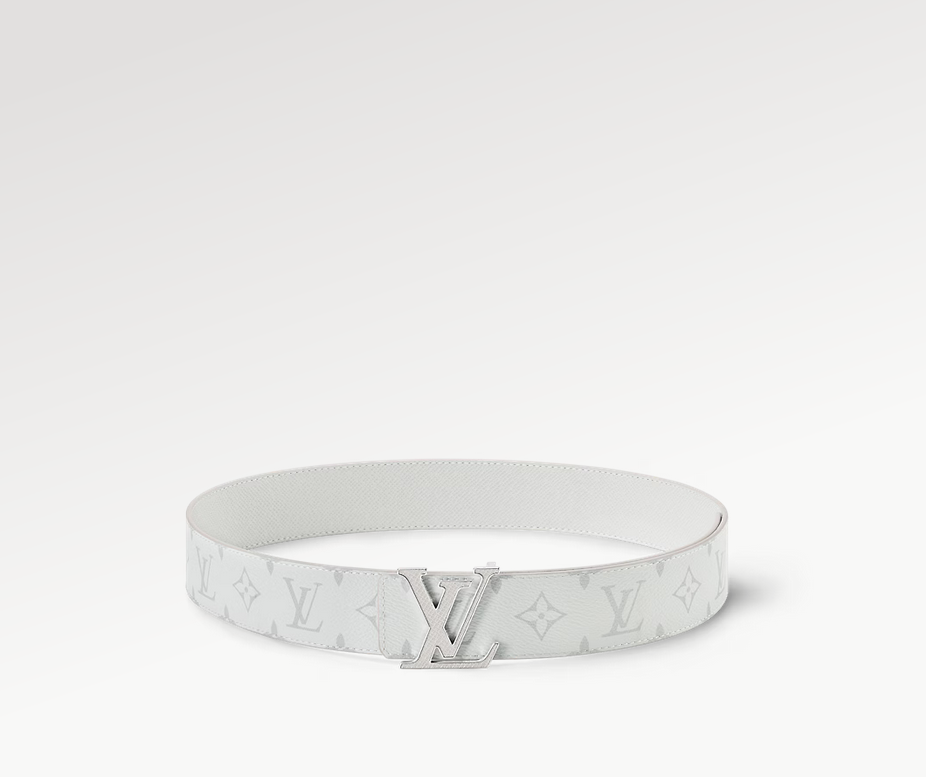 Louis Vuitton Lv Initiales reversível novo cinto casual de lona branca de 40 mm com fivela M0158U