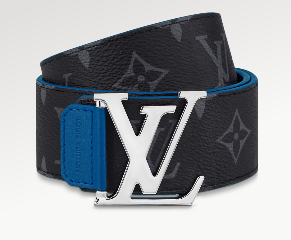 Louis Vuitton Lv Tag Reversible Classic 40 Mm Blue Canvas Pin Buckle Dress Belt M0720T