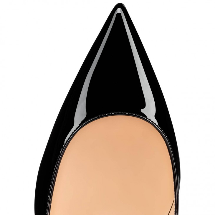 Giày cao gót Christian Louboutin Kate Classic 70 Mm Da bê mũi nhọn màu đen sáng chế 3191451BK01