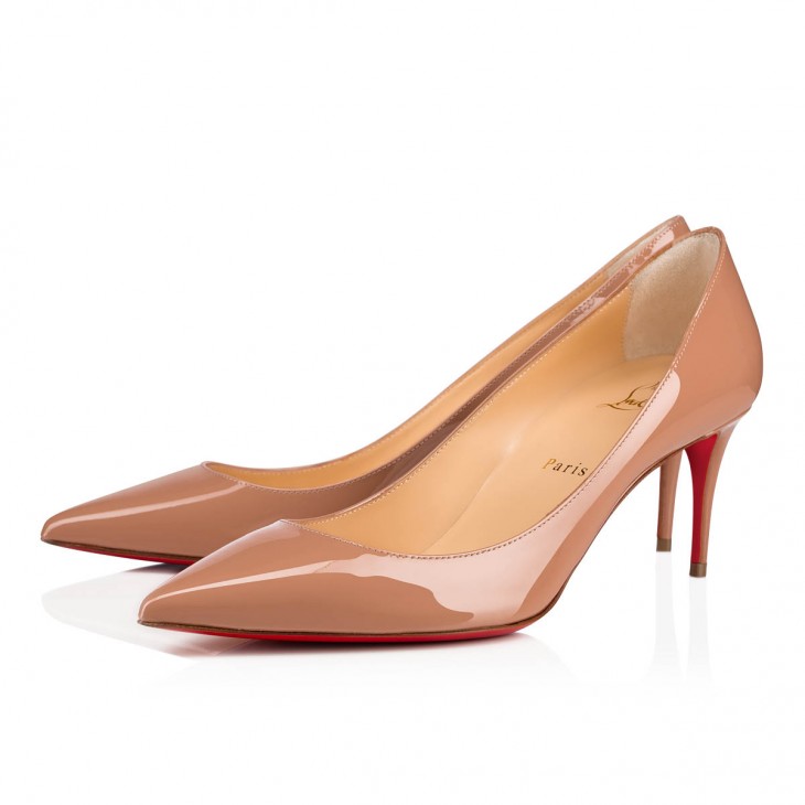 Giày Cao Gót Mũi Nhọn Christian Louboutin Kate Classic 70 Mm Màu Be Sáng Chế Da Bê Mũi Nhọn 3191451PK1A