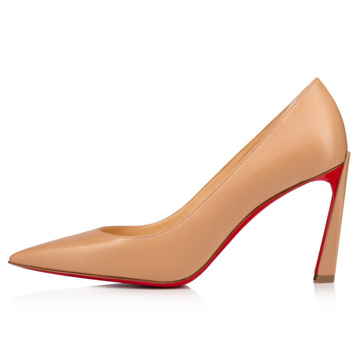 Christian Louboutin Condora Classic 85 Mm Beige Leather Pointed Toe Pump Heels 1230562PK1A