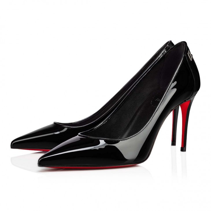 Christian Louboutin Sporty Kate Classic 85 Mm Black Patent Calf Leather Pointed Toe Pump Heels 1221056B439
