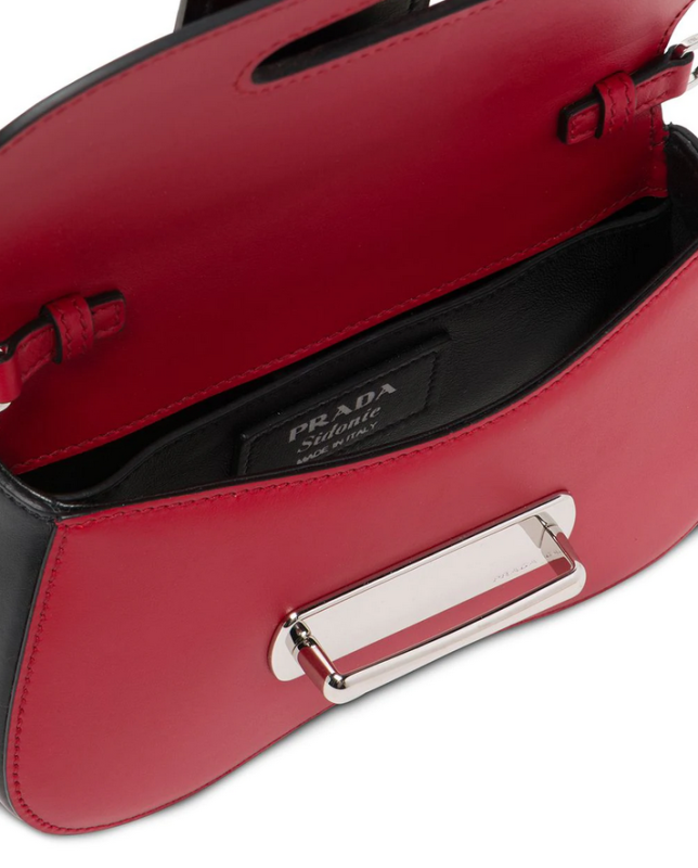 Prada Sidonie Hot Red Calfskin Women Flap Belt Bag 1bl021