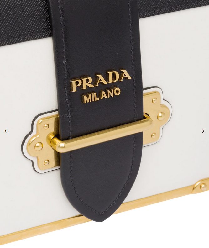 Prada Cahier Classic White Calfskin Women Flap Shoulder Bag 1bd045