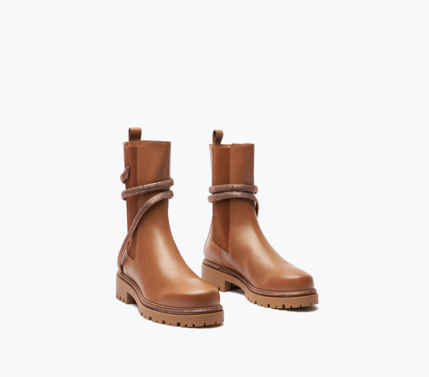 Rene Caovilla Cleo Rhinestones Saw Booties Kulit C11059-025-0001Y022