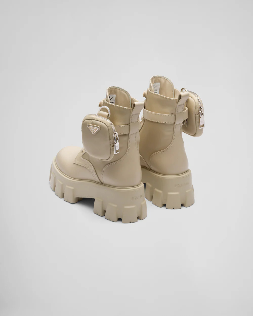 Prada Monolith Classic Beige Leathe And Nylon Booties 1T255M_3LJS_F0F24_F_B055