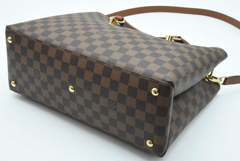 루이비통 다미에 에벤 리버사이드 브라운 캔버스 위트 토리옹 여성 토트 핸드백 N40135