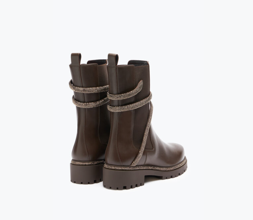 Rene Caovilla Cleo Rhinestones But Kulit Coklat C11059-025-0001V272