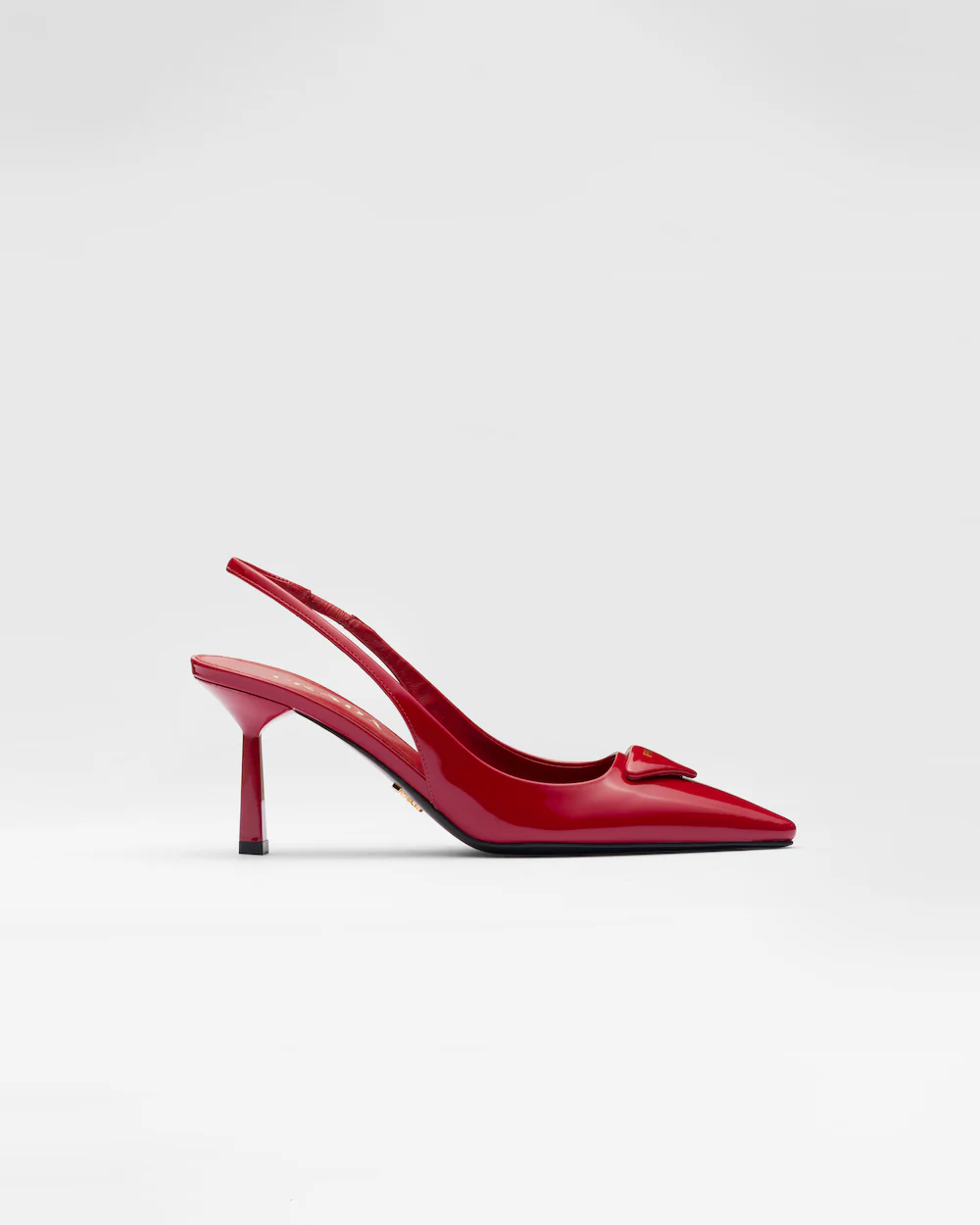 Prada Classic Slingback 75 Mm Red Patent Leathe Pointed Toe Pump Heels 1I901M_JHR_F0E06_F_A075