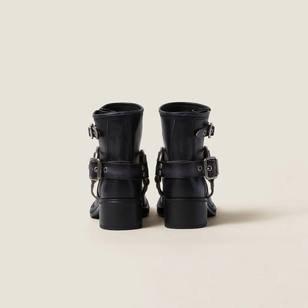 Miu Miu Giày bốt da đen cổ điển The Icons 5T953D_3F33_F0002_F_050