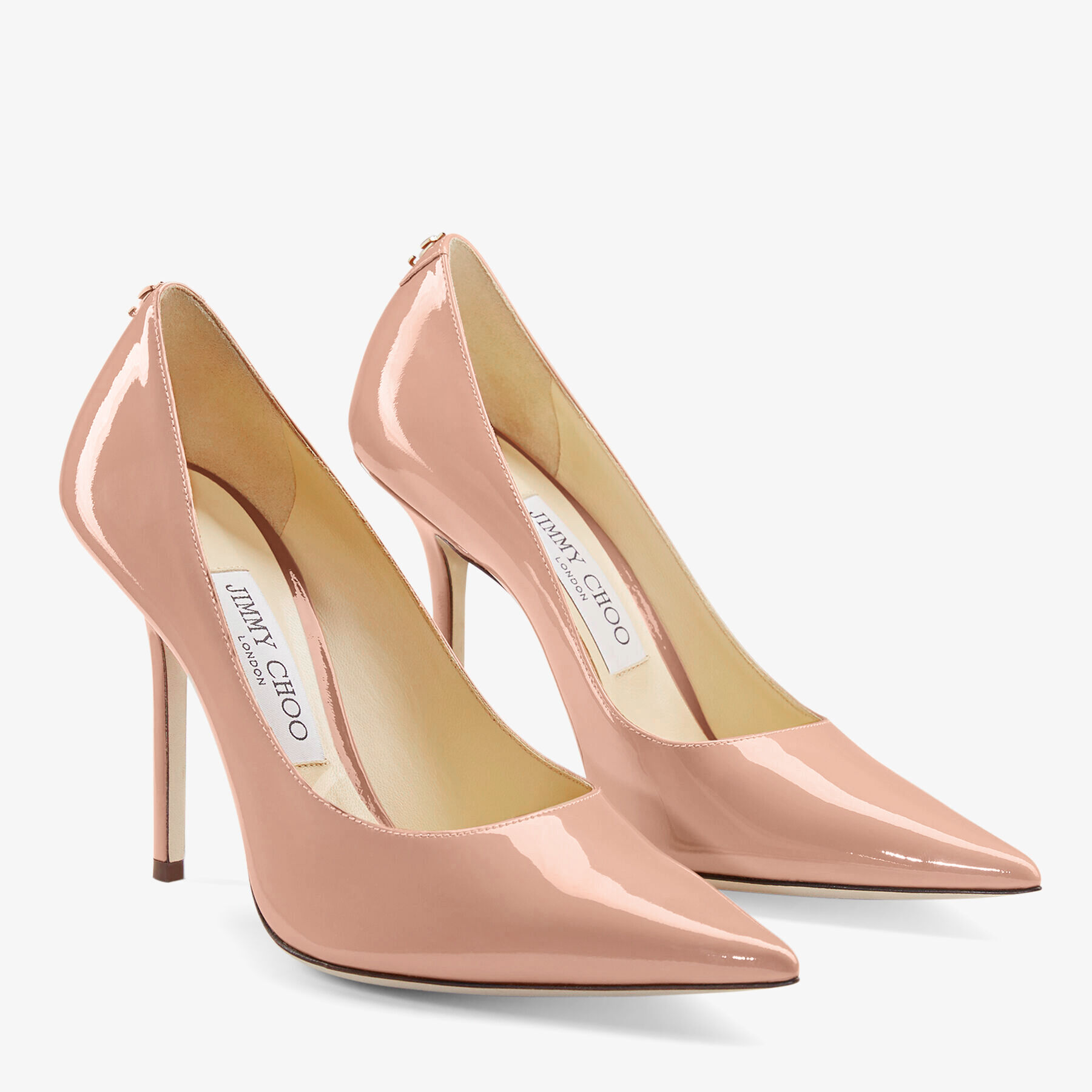 Jimmy Choo Love Classic 100 Mm Pink Patent Leather Pointed Toe Pump Heels  LOVE100PWJ