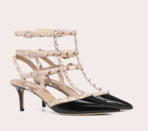 Valentino Rockstud 經典 65 毫米黑色皮革尖頭高跟鞋 WS0375VNWN91