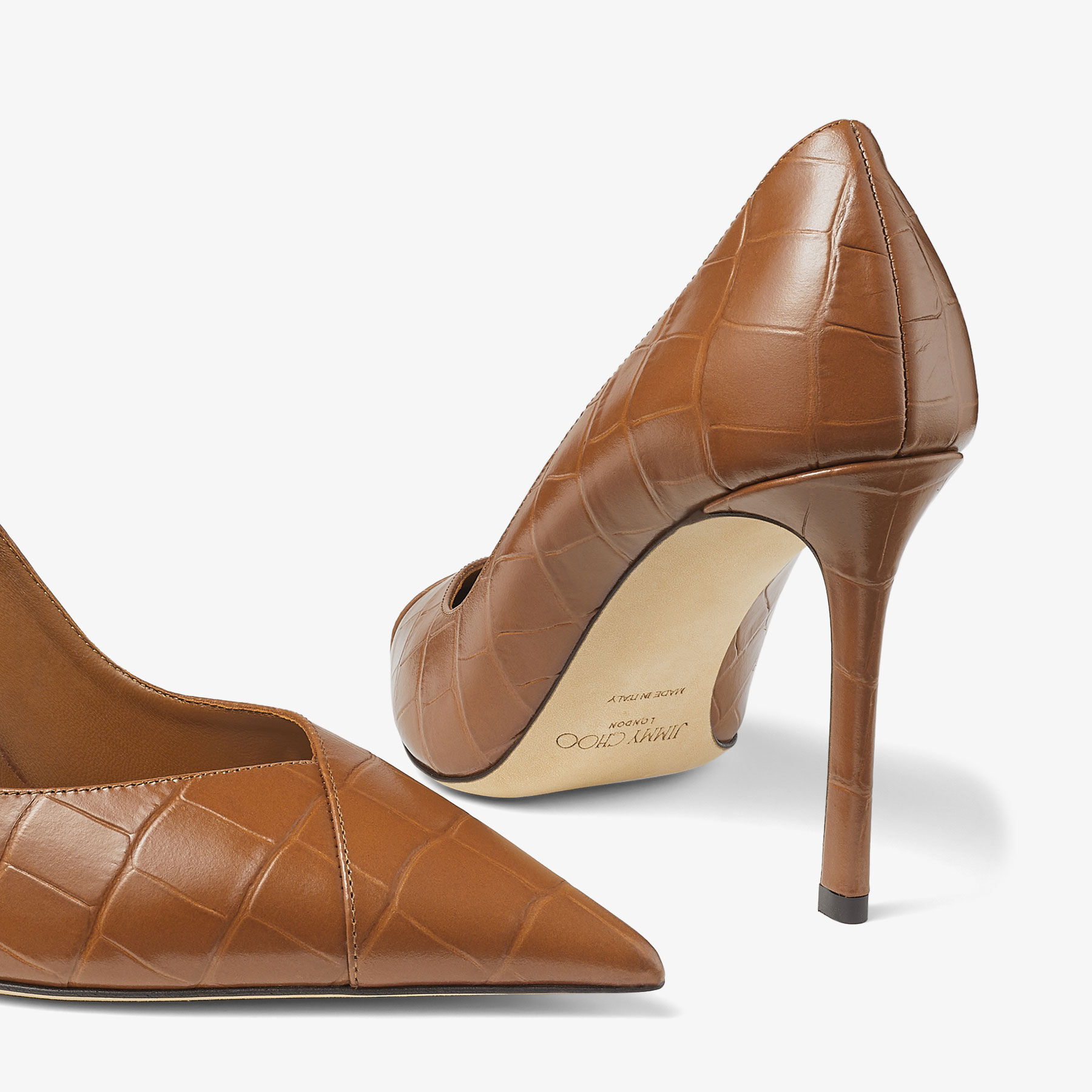 Jimmy Choo Cass Classic 95 mm couro bege bico fino salto alto CASS95CQX