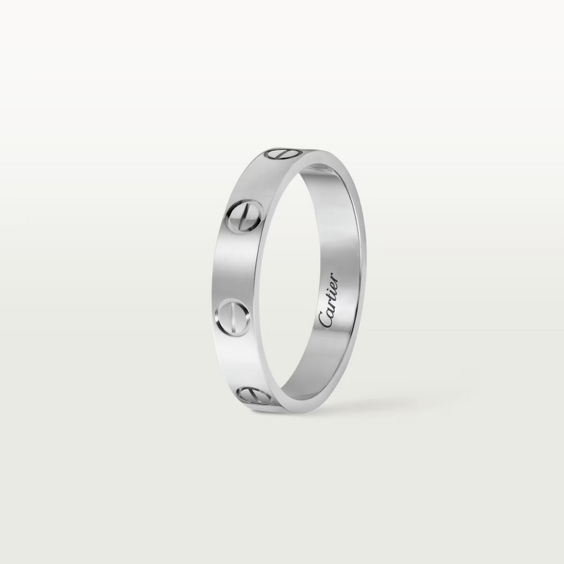 Cartier Love Classic Silver Platinum Wedding Band Ring CRB4085300