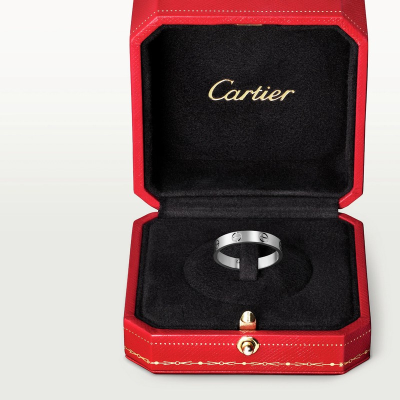 Anel de aliança de casamento Cartier Love Classic Silver Platinum CRB4085300