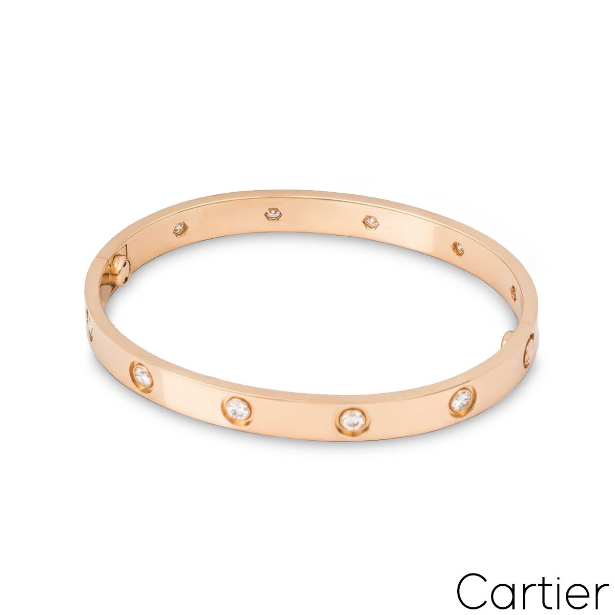 Cartier Love Classic Yellow Gold 4 Diamonds Bangle Bracelet B6069917