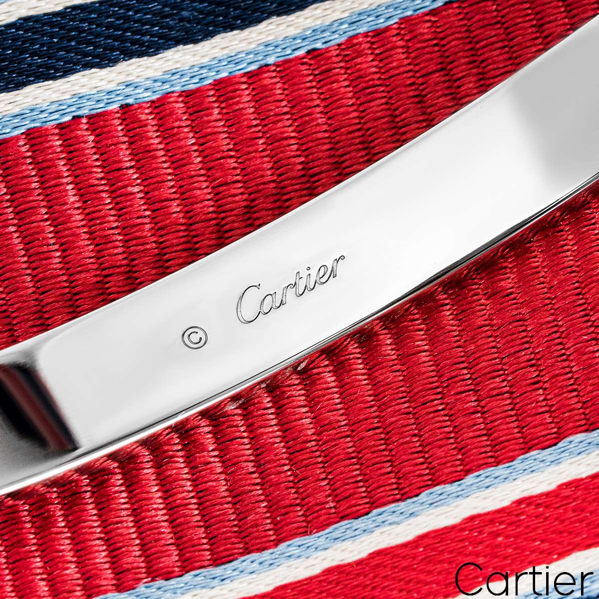 Cartier Love Classic White Gold 4 Diamonds Bangle Bracelet B6070117