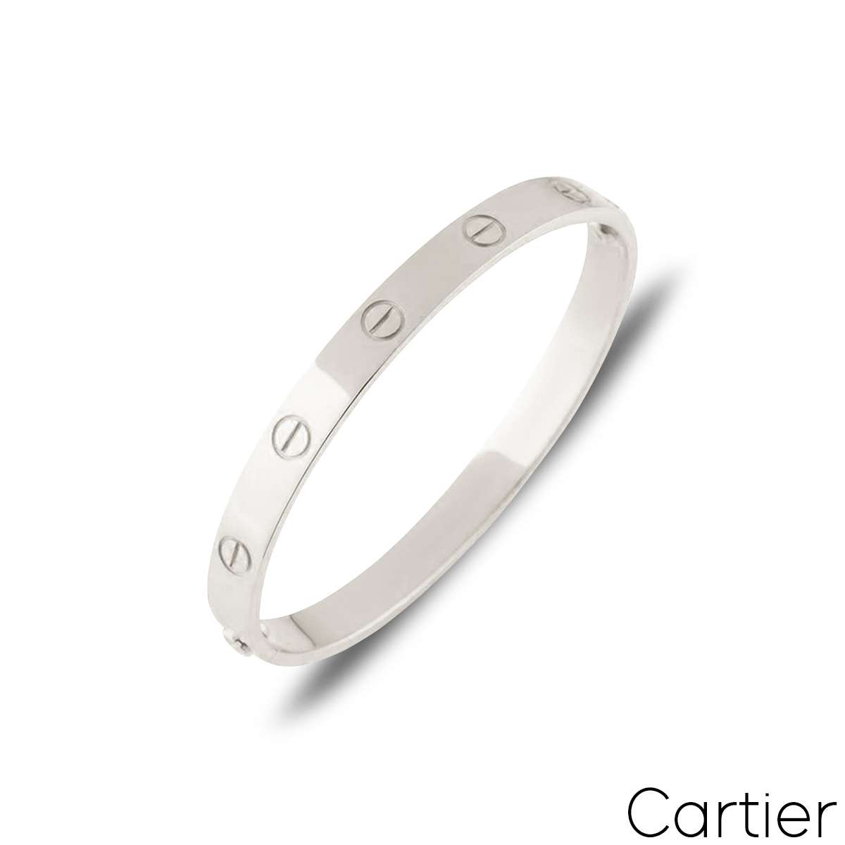 Cartier Love Classic White Gold 4 Diamonds Bangle Bracelet B6070117