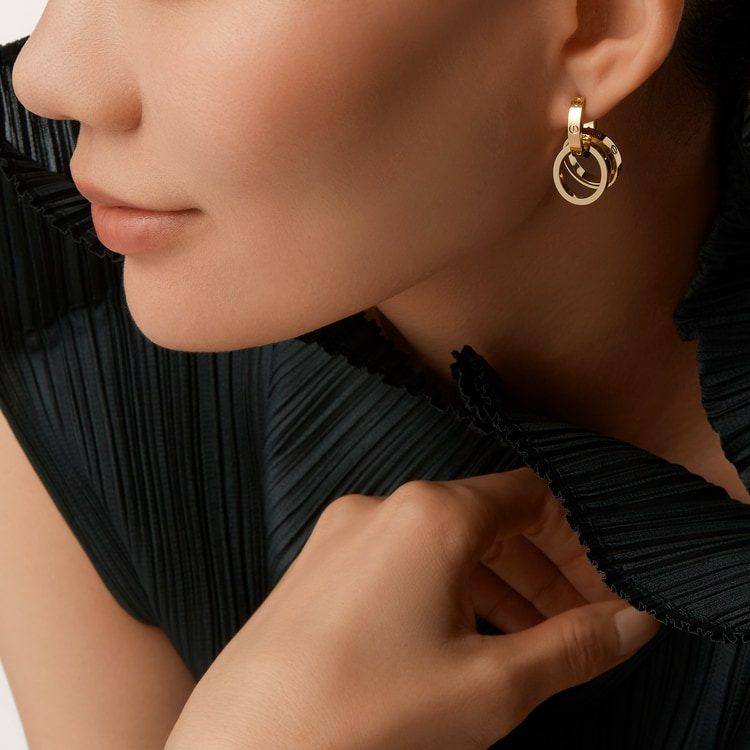 Cartier Love Fashion 18k Yellow Gold Removable Unisex Hoop Earrings B8301499