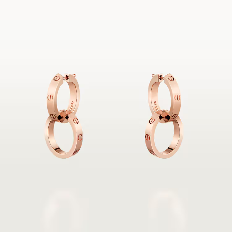 Cartier Love Fashion 18k Rose Gold Removable Unisex Hoop Earrings B8301498