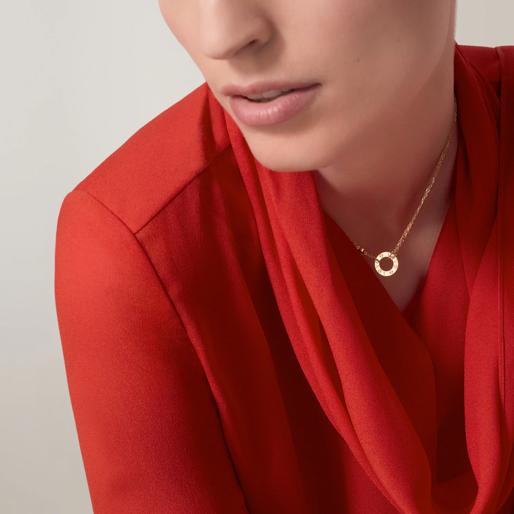 까르띠에 러브 핫 18k 옐로우 골드 체인 서클 유니섹스 스트랜드 목걸이 B7219500