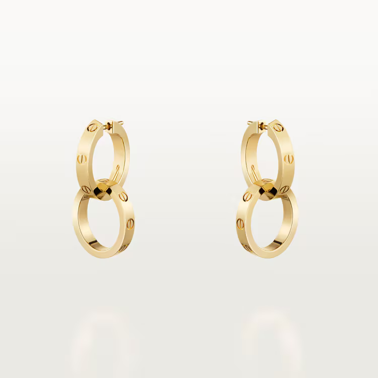 Cartier Love Fashion 18k Yellow Gold Removable Unisex Hoop Earrings B8301499
