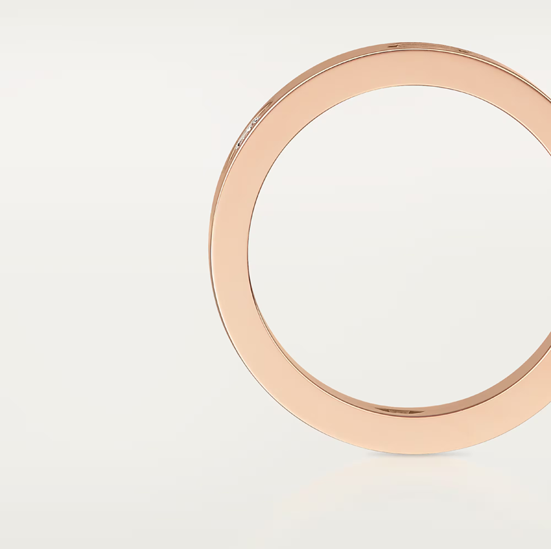 Cartier Love Luxury Rose Gold 3 Berlian Cincin Band Perkahwinan B4087500