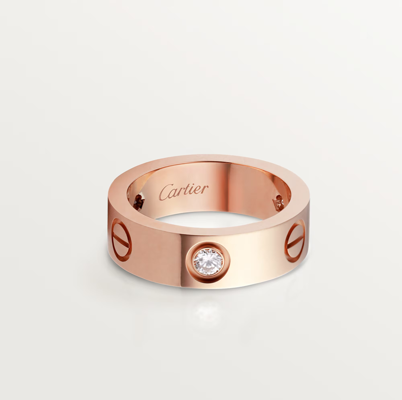 Cartier Love Luxury Rose Gold 3 Diamonds Wedding Band Ring B4087500