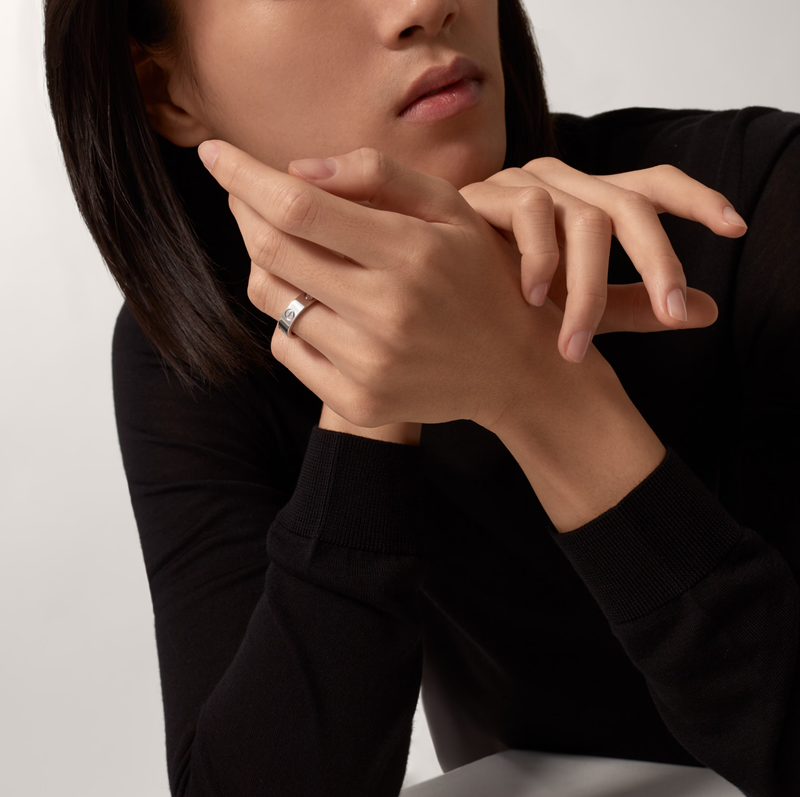 Cartier Love Luxury White Gold 3 Diamonds Wedding Band Ring B4032500