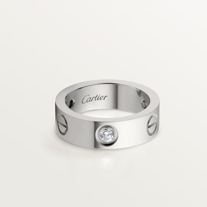 Cartier Love Luxury White Gold 3 Diamonds Wedding Band Ring B4032500