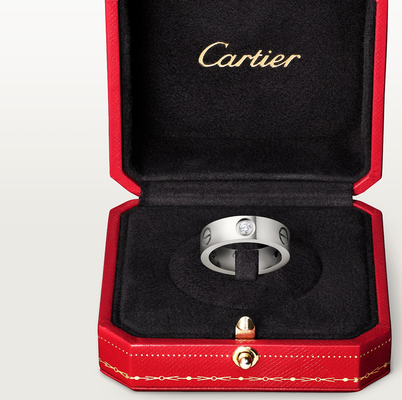 Cartier Love Luxury White Gold 3 Diamonds Wedding Band Ring B4032500