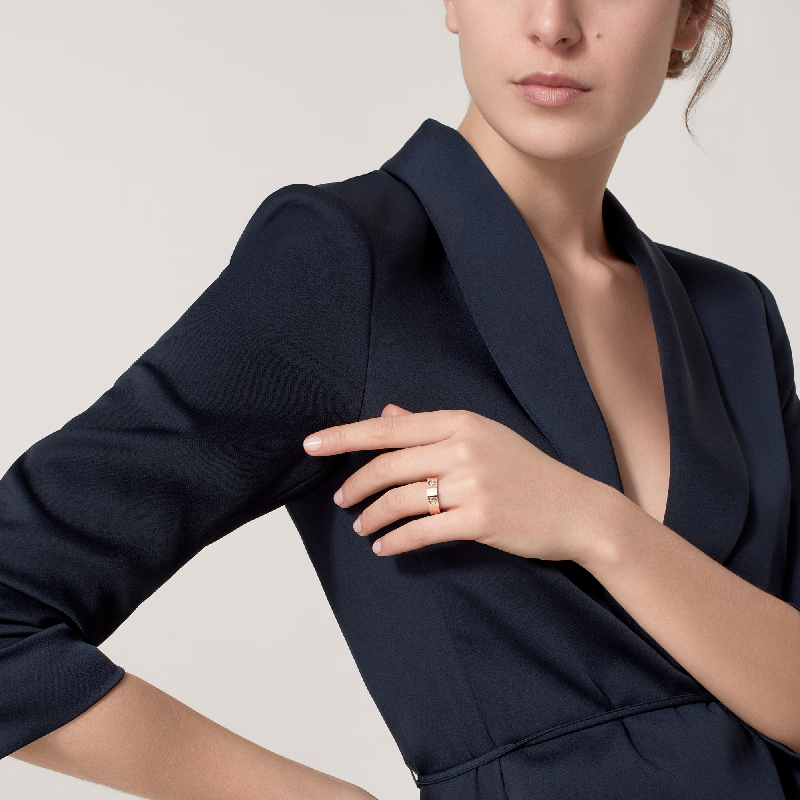 Cartier Love Luxury Rose Gold 3 Berlian Cincin Band Perkahwinan B4087500