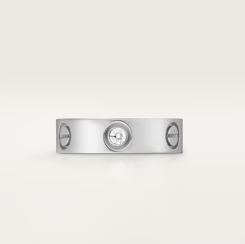 Cartier Love Luxury White Gold 3 Diamonds Wedding Band Ring B4032500