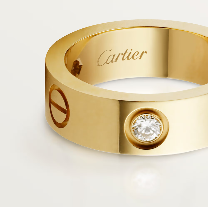 Cartier Love Luxury Yellow Gold 3 Diamonds Wedding Band Ring B4032400