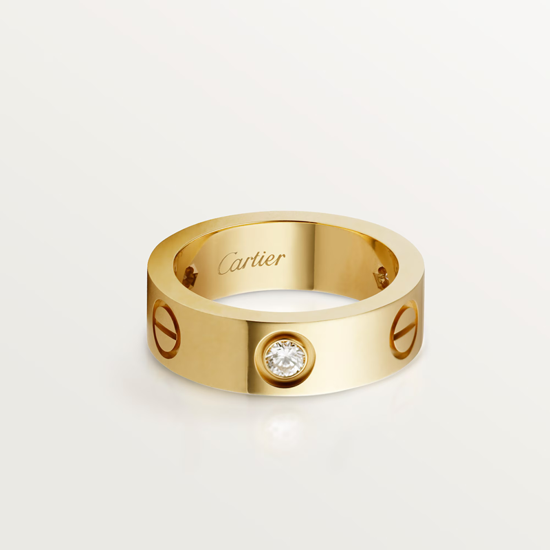 Cartier Love Luxury Yellow Gold 3 Diamonds Wedding Band Ring B4032400