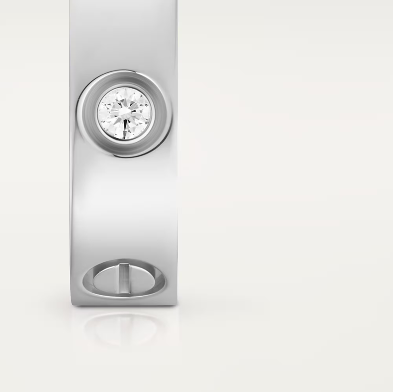 Cartier Love Luxury White Gold 3 Diamonds Wedding Band Ring B4032500