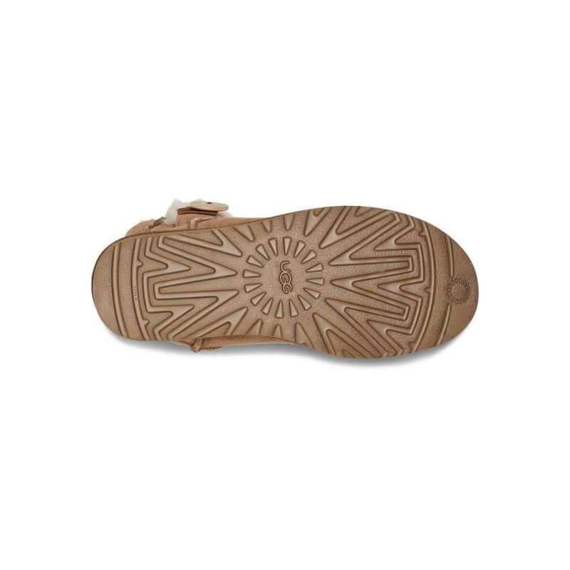 UGG Bailey Button II Mini Chestnut Sheepskin Women Snow Boots 1016422(3352)