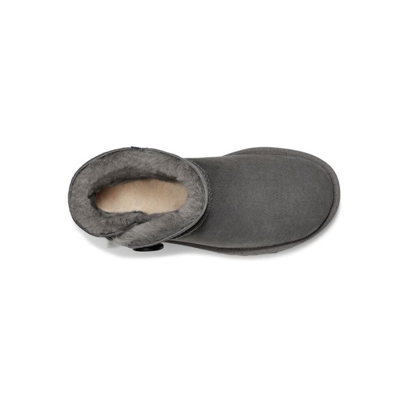 UGG Bailey Button II Mini Grey Sheepskin Women Snow Boots 1016422(3352)