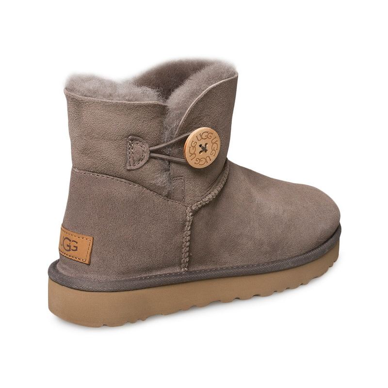 UGG Bailey Button II Mini Coffee Sheepskin Women Snow Boots 1016422(3352)