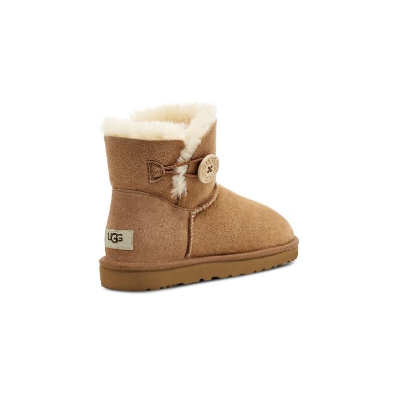 UGG Bailey Button II Mini Chestnut Sheepskin Women Snow Boots 1016422(3352)