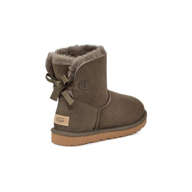 UGG Bailey Bow II Mini Slate Sheepskin Women Snow Boots 1016501(5062)