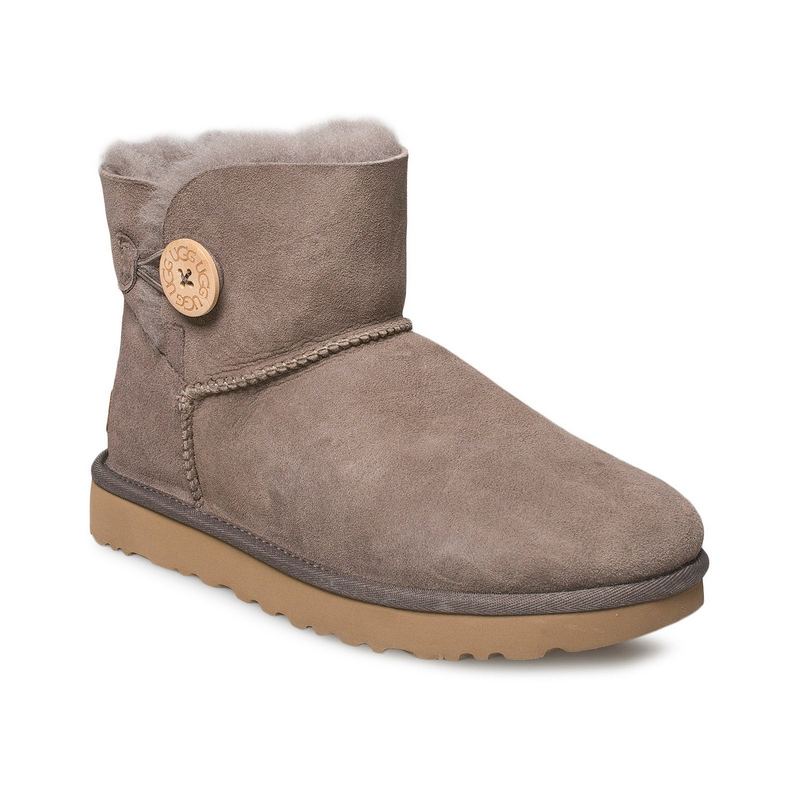 UGG Bailey Button II Mini Coffee Sheepskin Women Snow Boots 1016422(3352)
