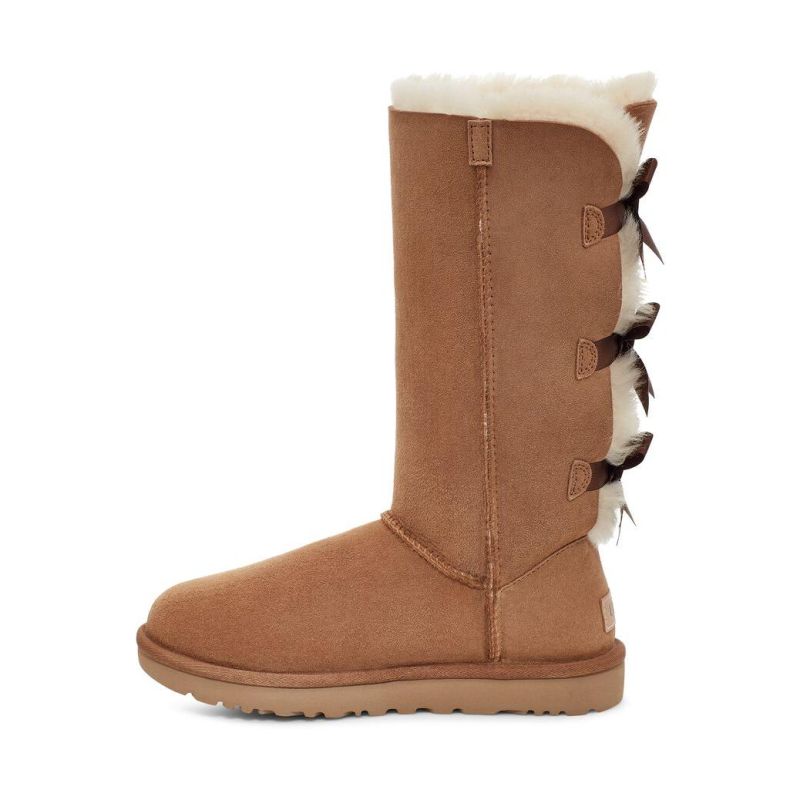 UGG Bailey Bow Tall II 栗色羊皮鞋面 Treadlite 外底女靴 1016434